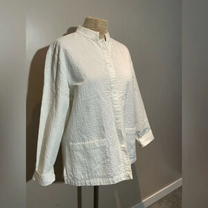 Eileen Fisher Cotton Jacket White Size Medium